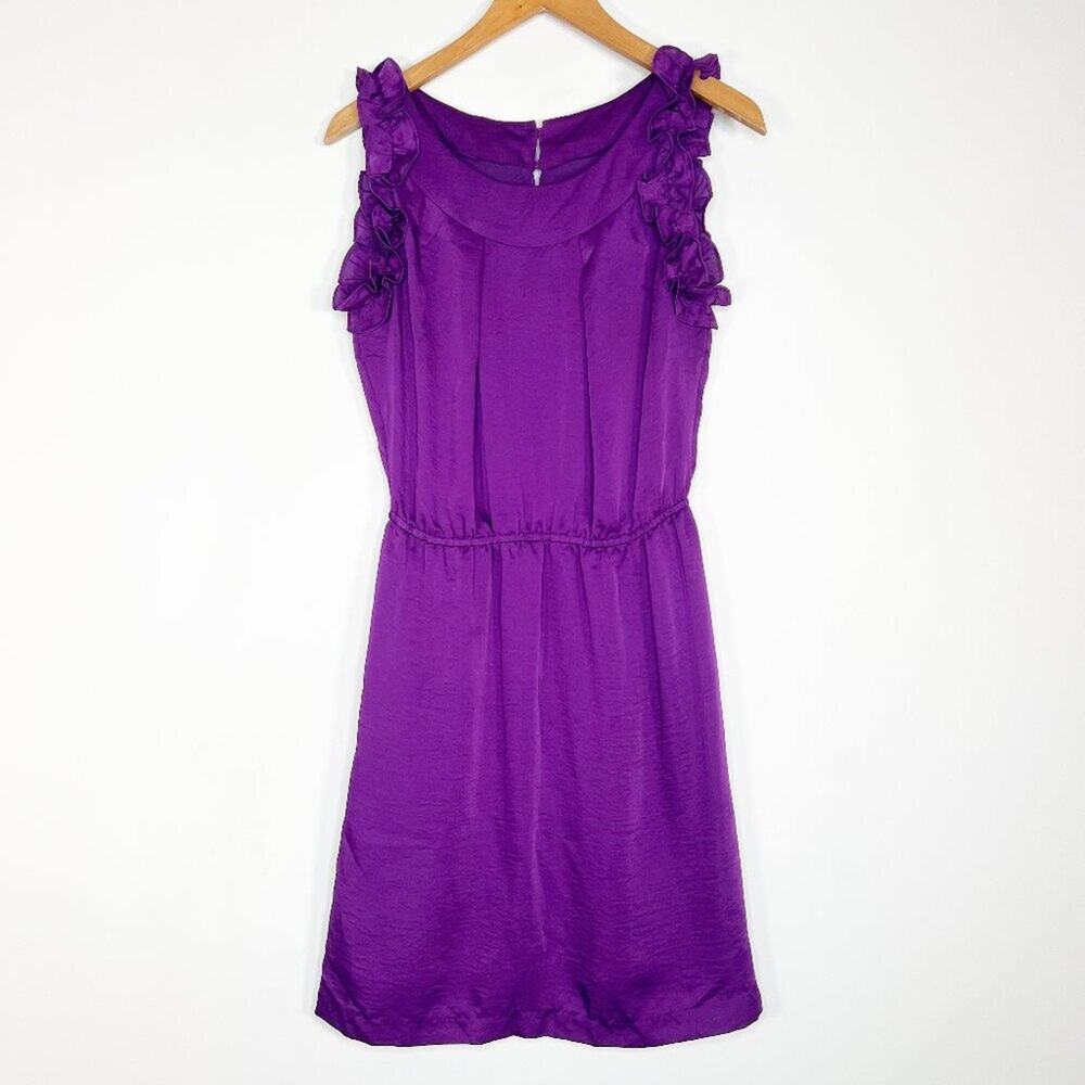 Bisou Bisou Eggplant Purple Ruffled Sheath Dress